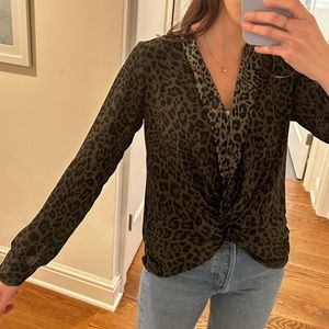 Express Green Animal Print Blouse